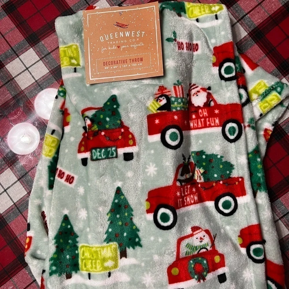 𝅺CHRISTMAS Holiday Velour Throw NWT 🌲